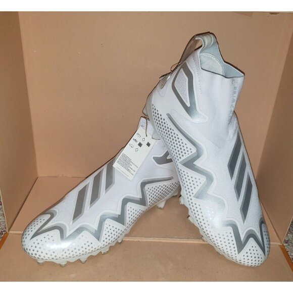 Adidas Freak Ultra 22 Primeknit Men’s Sizes White Silver Football Cleats GX5131 - Picture 4 of 11